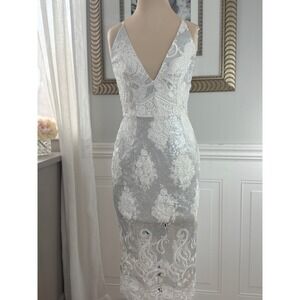 Dress The Population Angela Sequin & Lace Dress Cocktail Glam Size S
